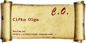 Cifka Olga névjegykártya